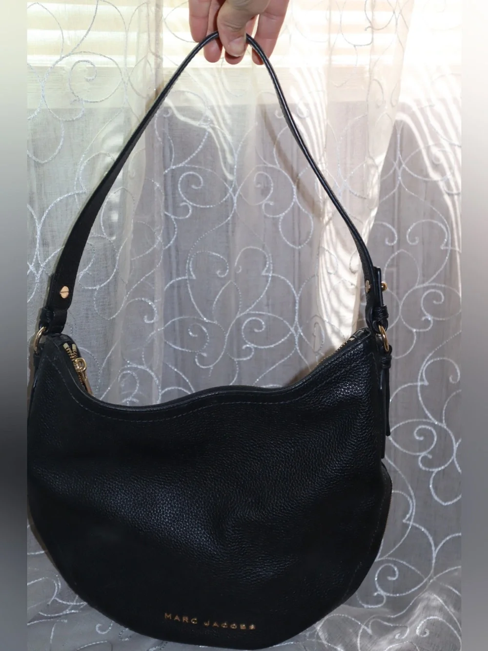 Marc Jacobs Black Pebbled Leather Shoulder Bag